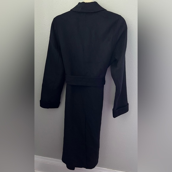 New Reiss Elise Wool Belted Coat in Navy Size 10 - Picture 3 of 8